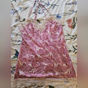 In Bloom Pink Paisley Lace Chemise